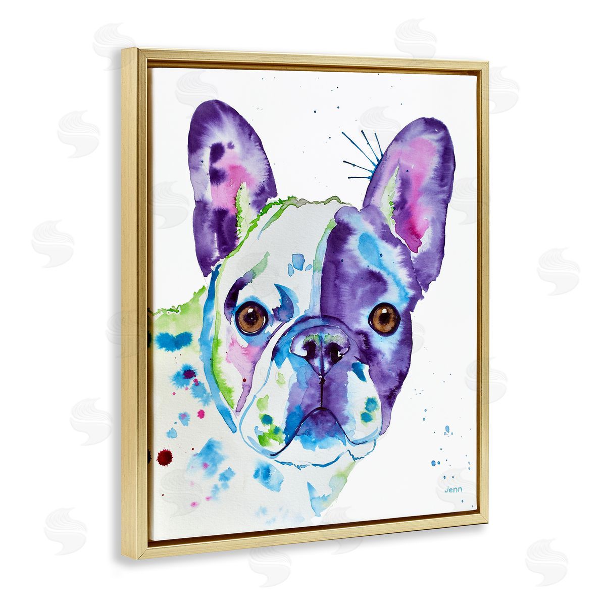 Jen Seeley fr_sideench Bulldog Modern Face Portrait