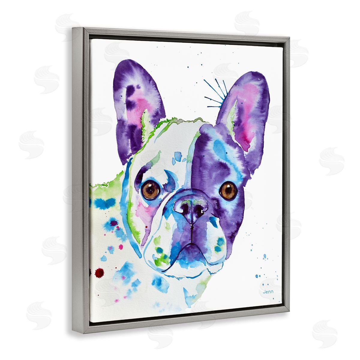 Jen Seeley fr_sideench Bulldog Modern Face Portrait