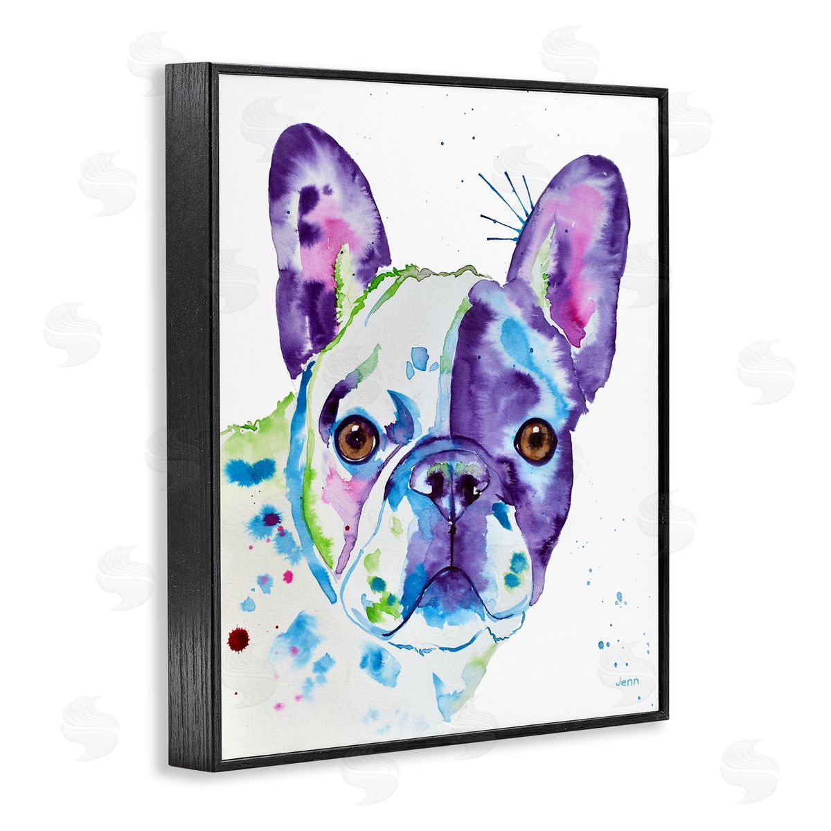 Jen Seeley fr_sideench Bulldog Modern Face Portrait