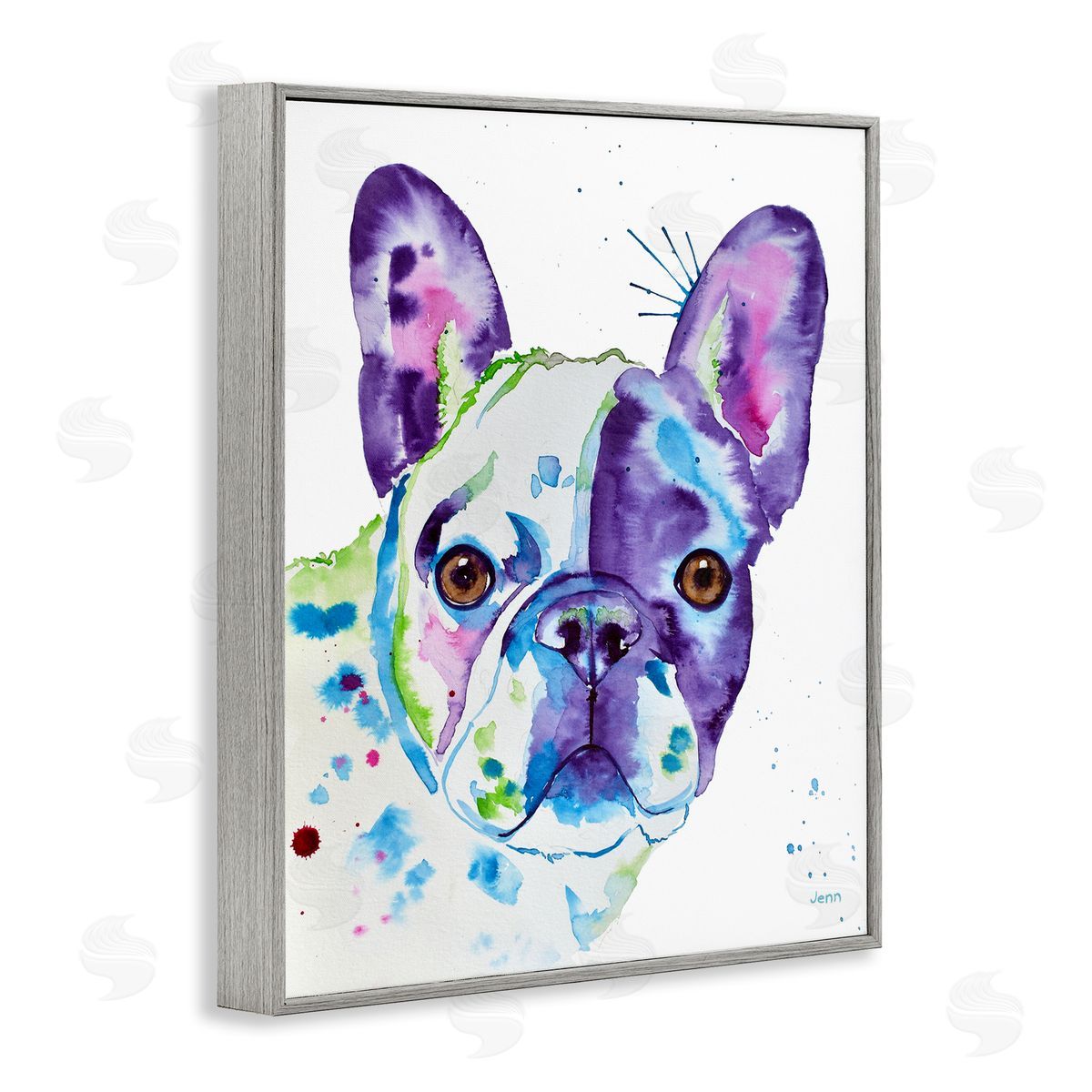 Jen Seeley fr_sideench Bulldog Modern Face Portrait