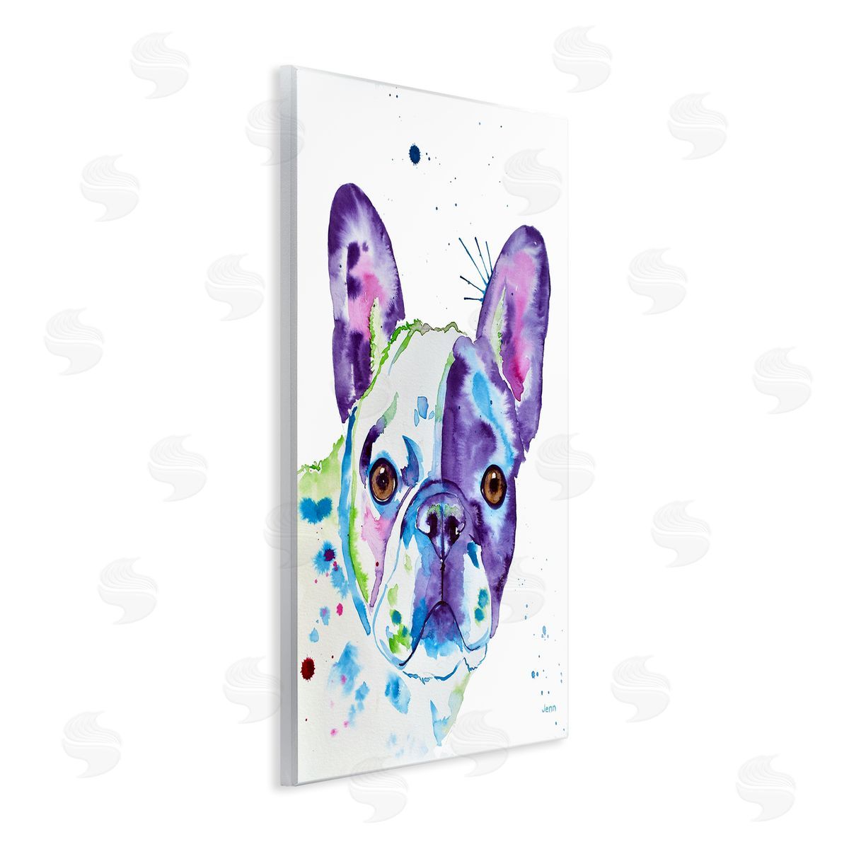 Jen Seeley fr_sideench Bulldog Modern Face Portrait