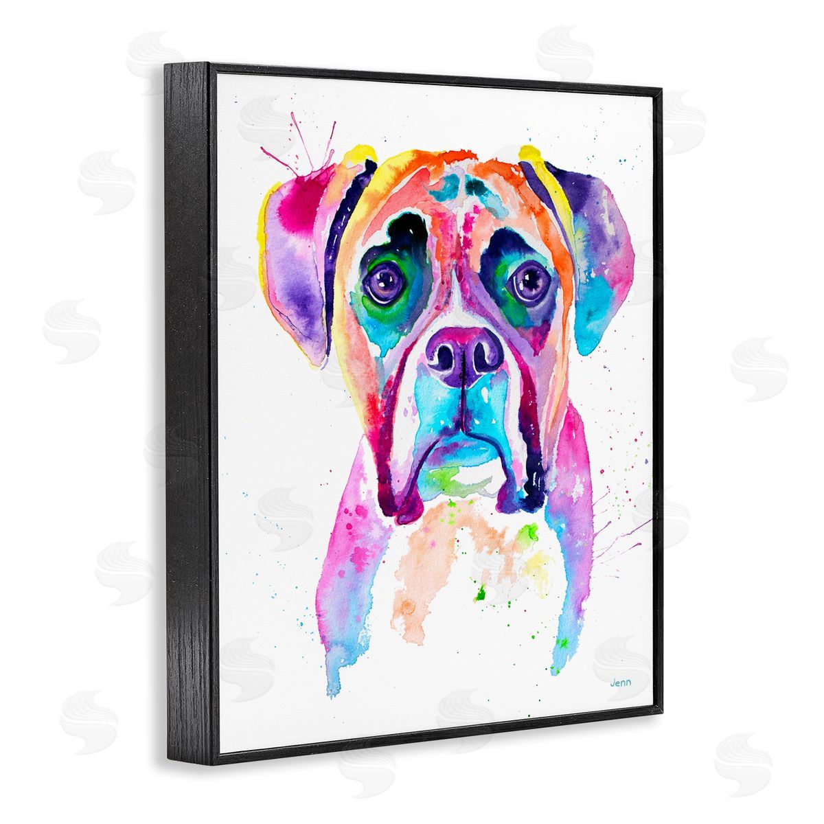 Jen Seeley Boxer Dog Vivid Watercolor Style