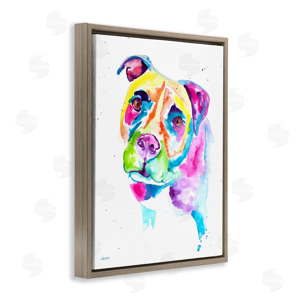 Jen Seeley Pit Bull Casual Watercolor Style