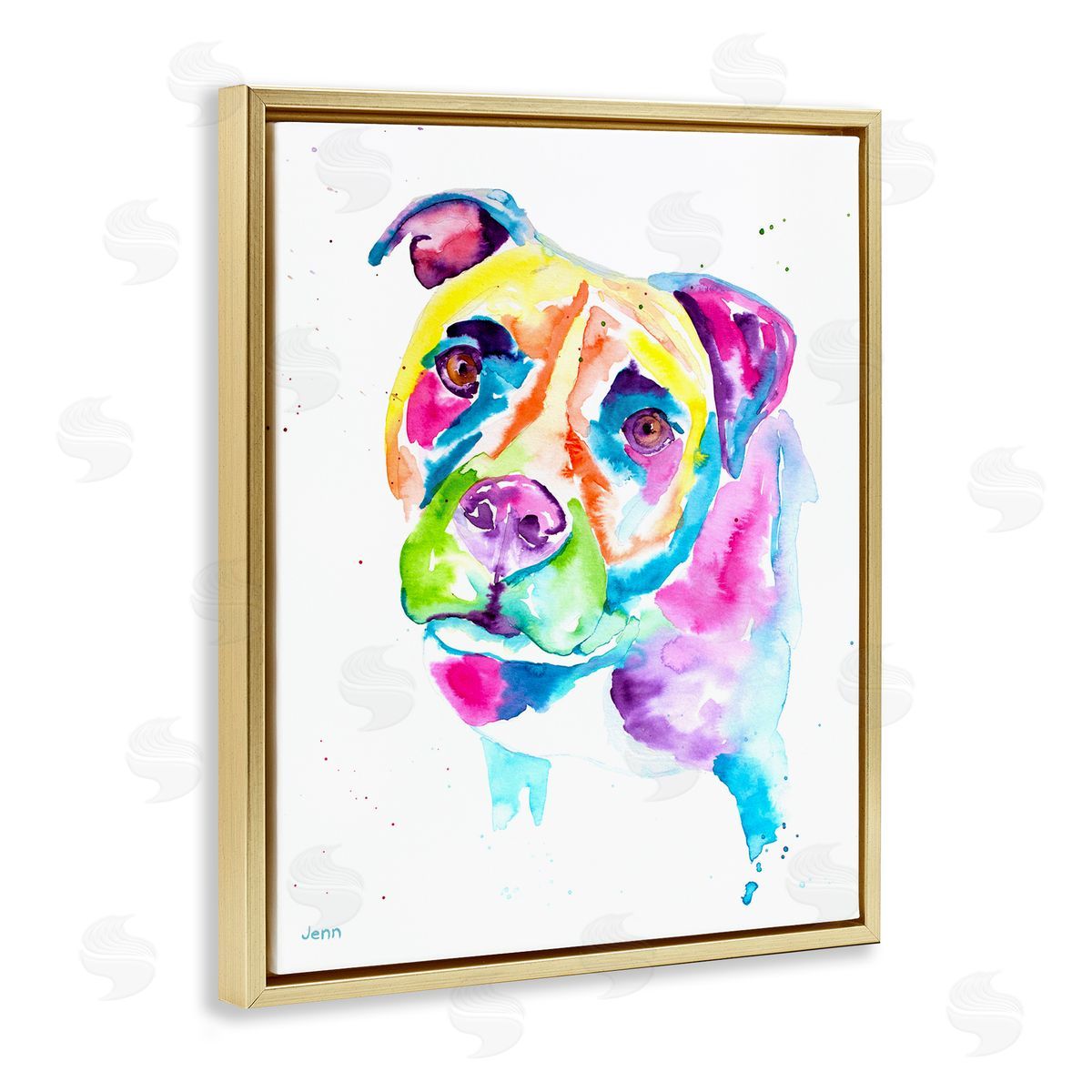 Jen Seeley Pit Bull Casual Watercolor Style