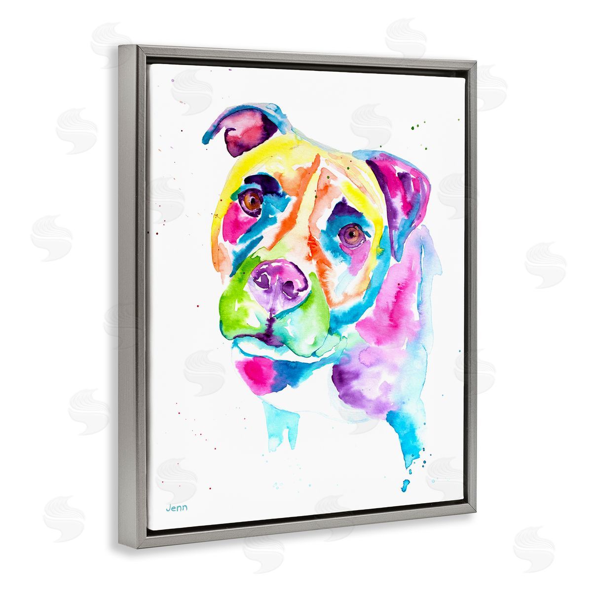 Jen Seeley Pit Bull Casual Watercolor Style