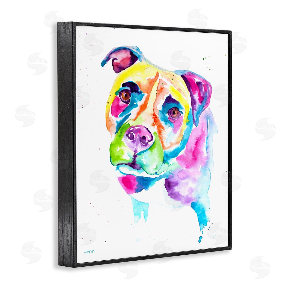 Jen Seeley Pit Bull Casual Watercolor Style