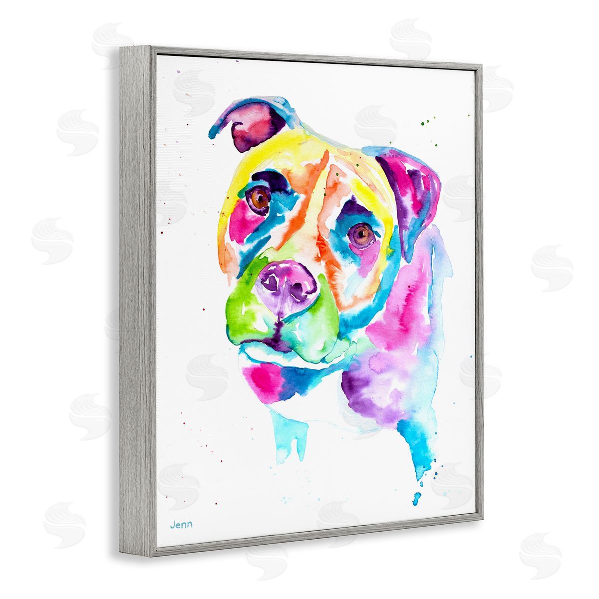 Jen Seeley Pit Bull Casual Watercolor Style