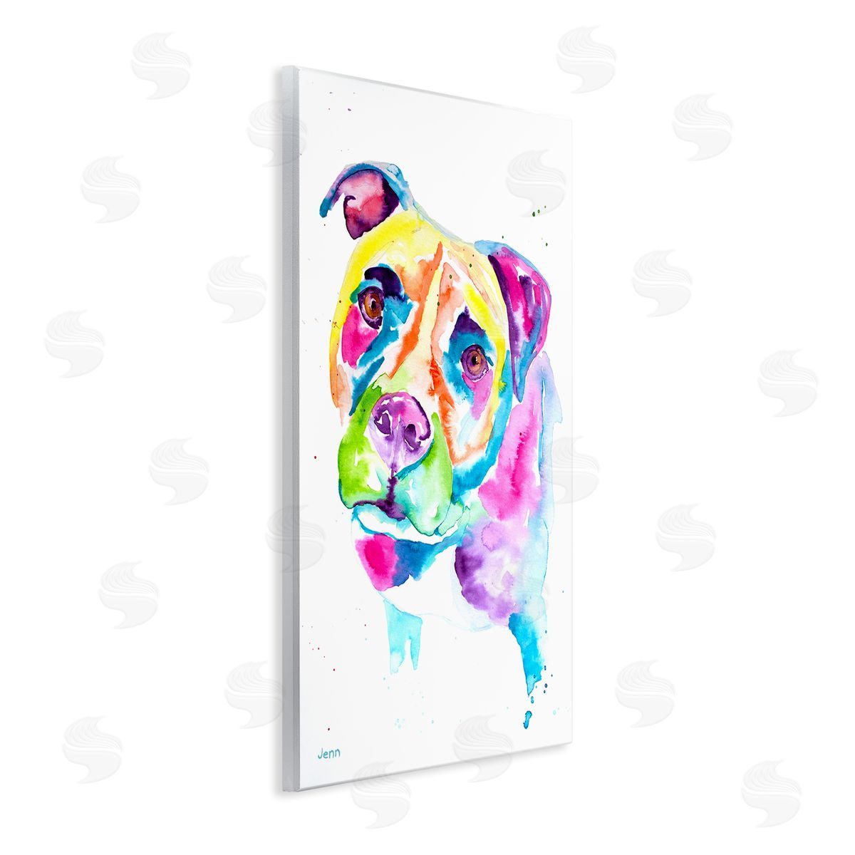 Jen Seeley Pit Bull Casual Watercolor Style