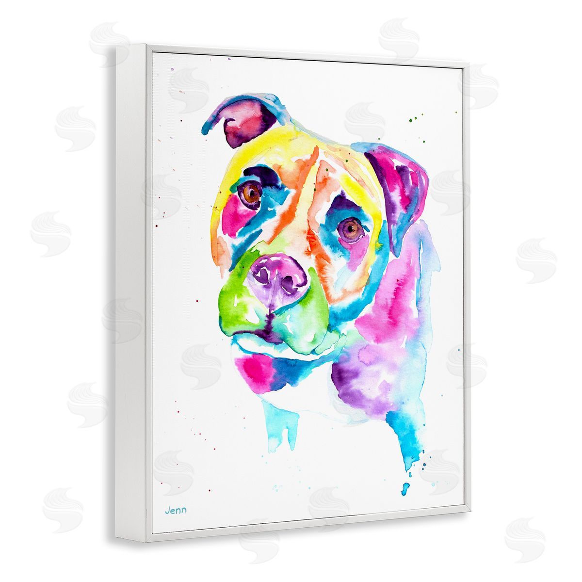 Jen Seeley Pit Bull Casual Watercolor Style