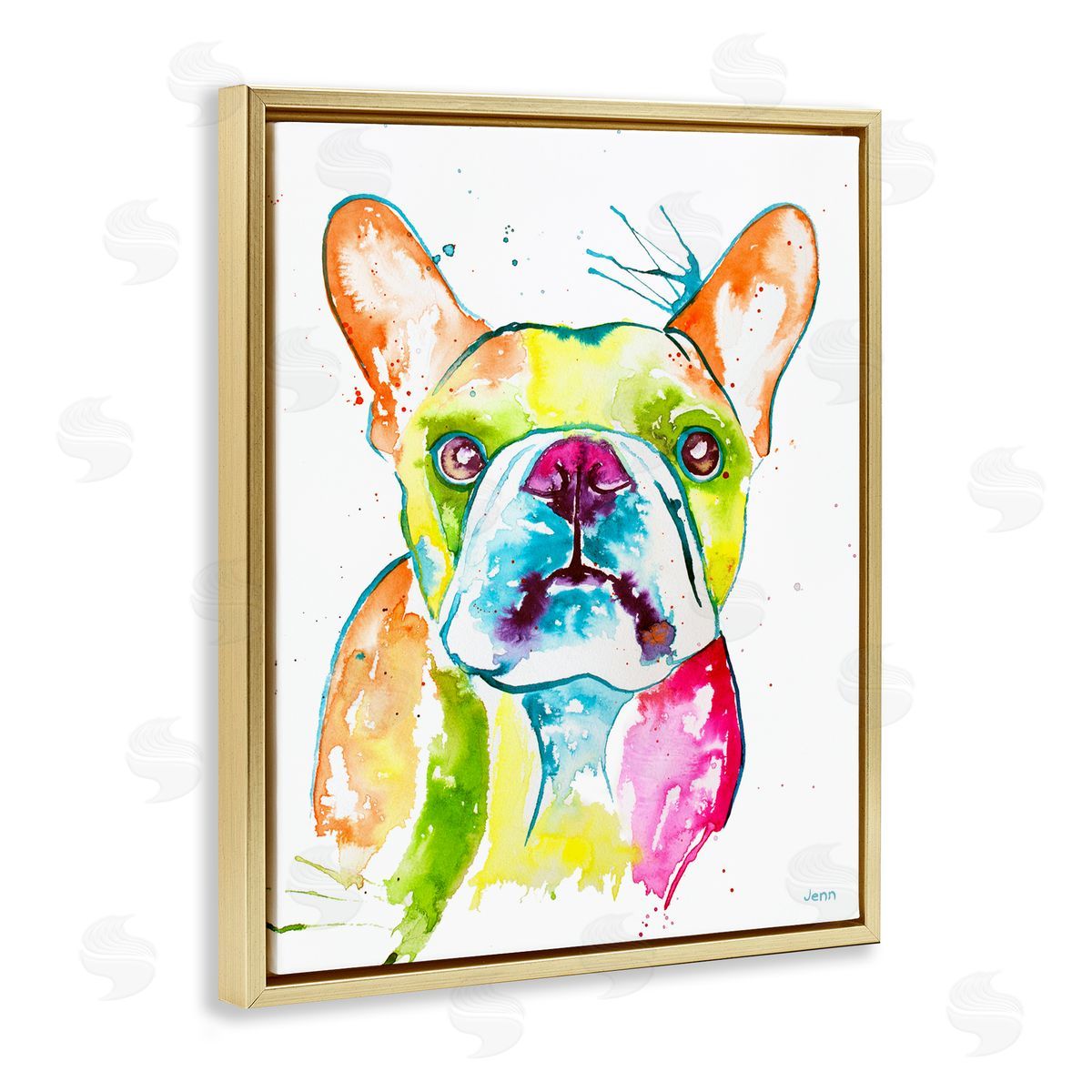 Jen Seeley Modern fr_sideench Bulldog Fun Portrait