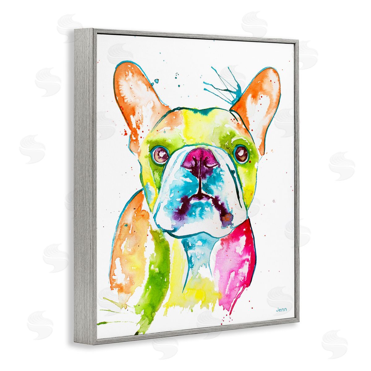 Jen Seeley Modern fr_sideench Bulldog Fun Portrait