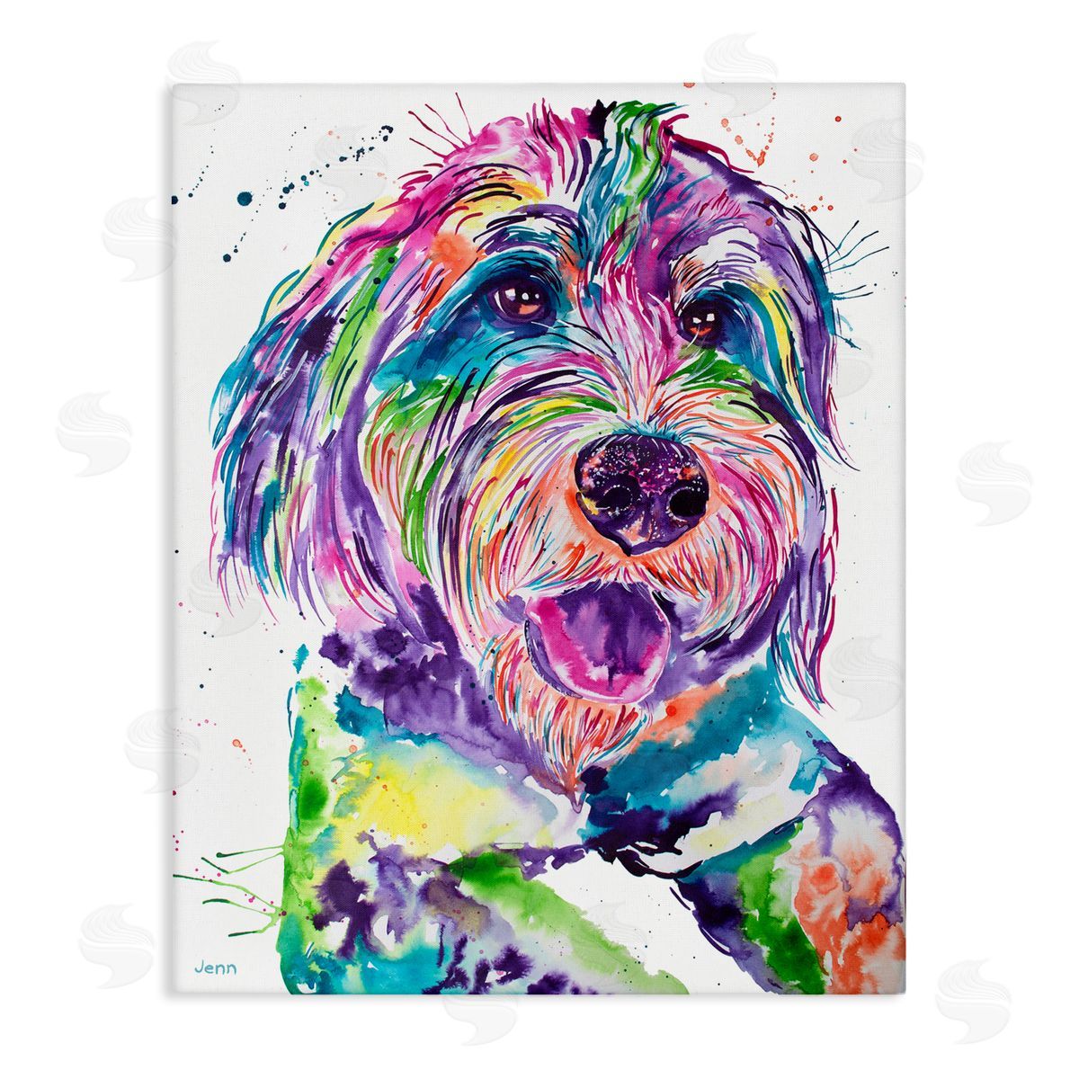 Jen Seeley Smiling Terrier Modern Vivid Dog