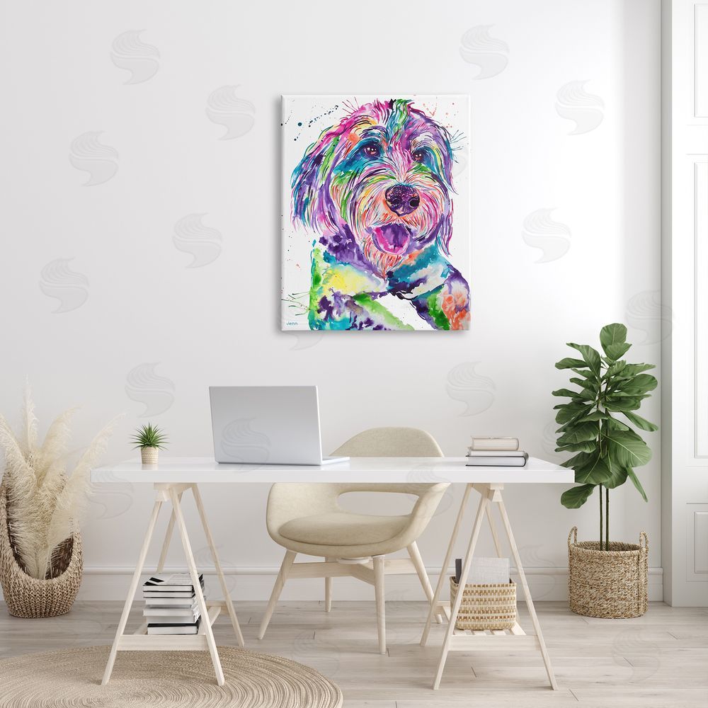 Jen Seeley Smiling Terrier Modern Vivid Dog