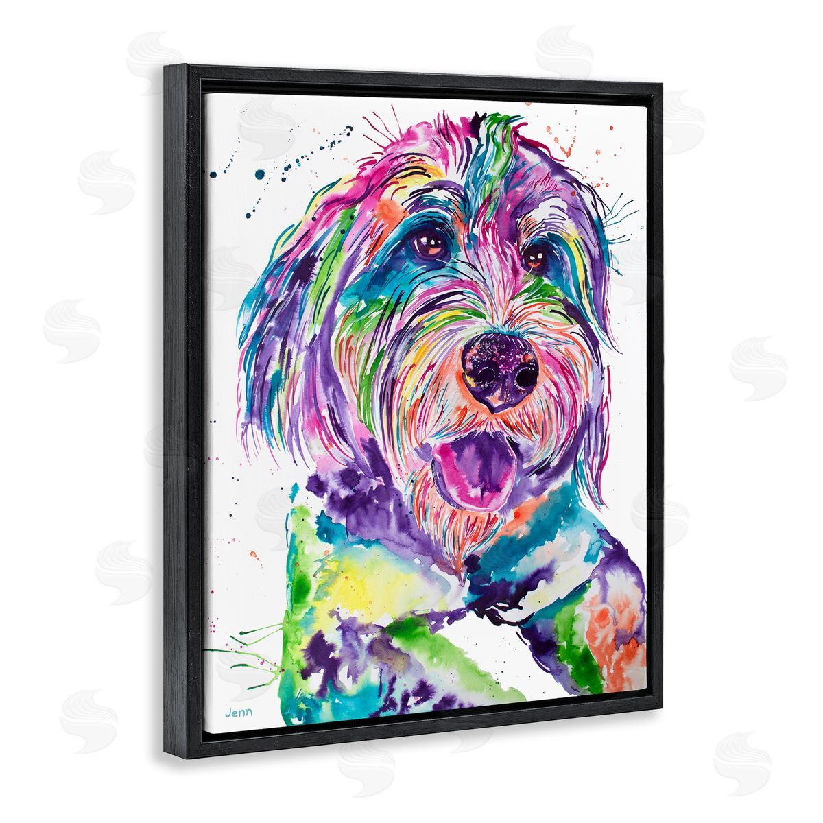 Jen Seeley Smiling Terrier Modern Vivid Dog