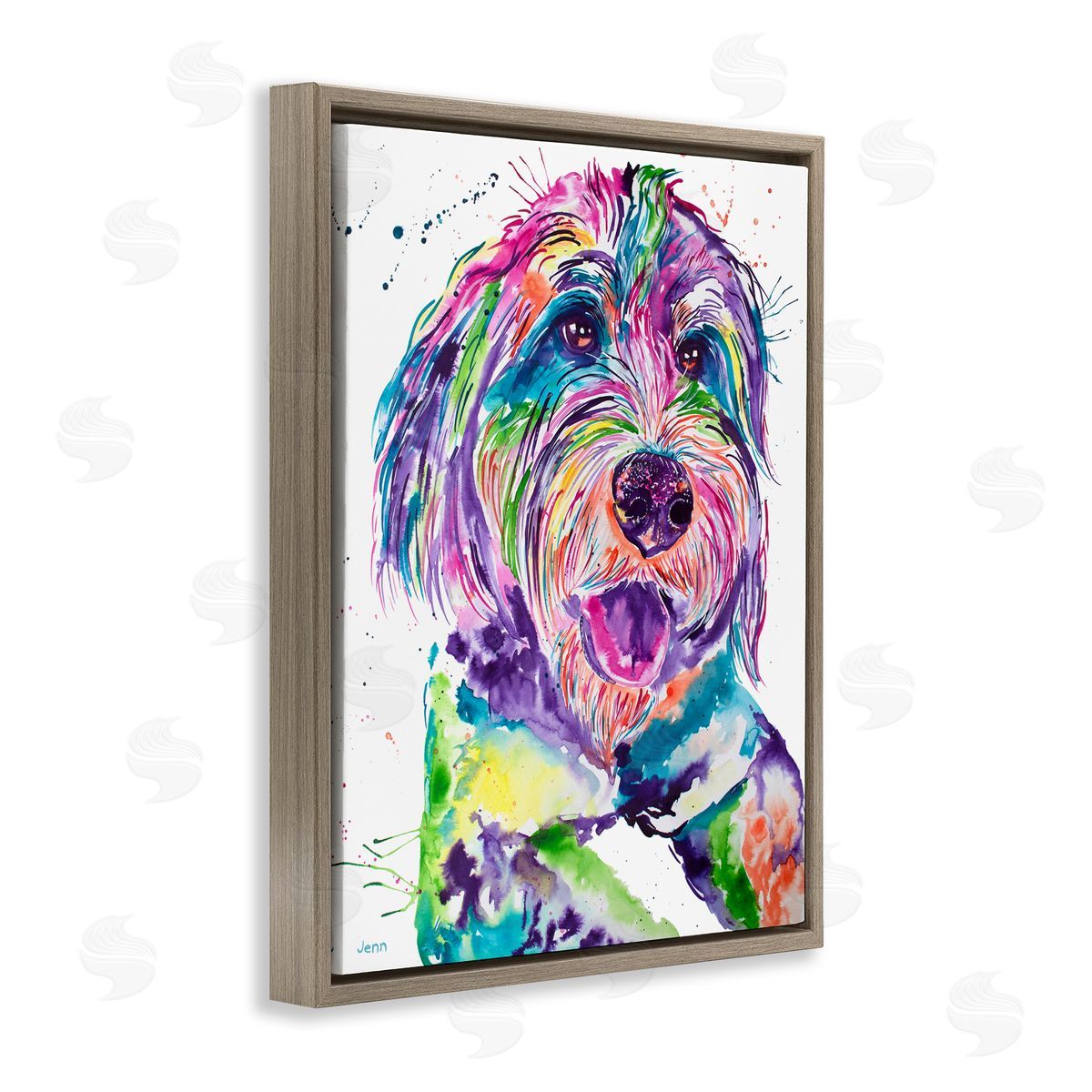 Jen Seeley Smiling Terrier Modern Vivid Dog