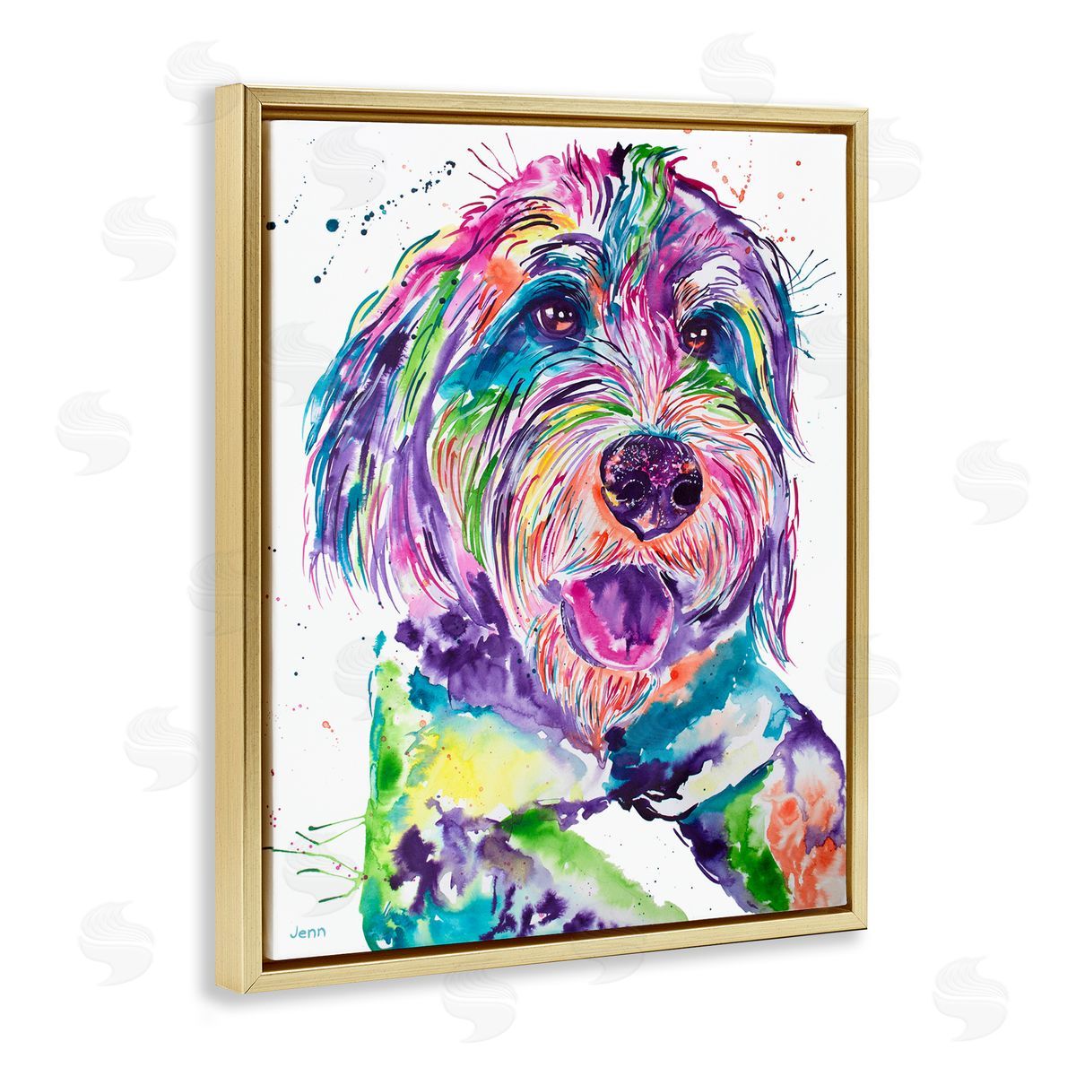 Jen Seeley Smiling Terrier Modern Vivid Dog