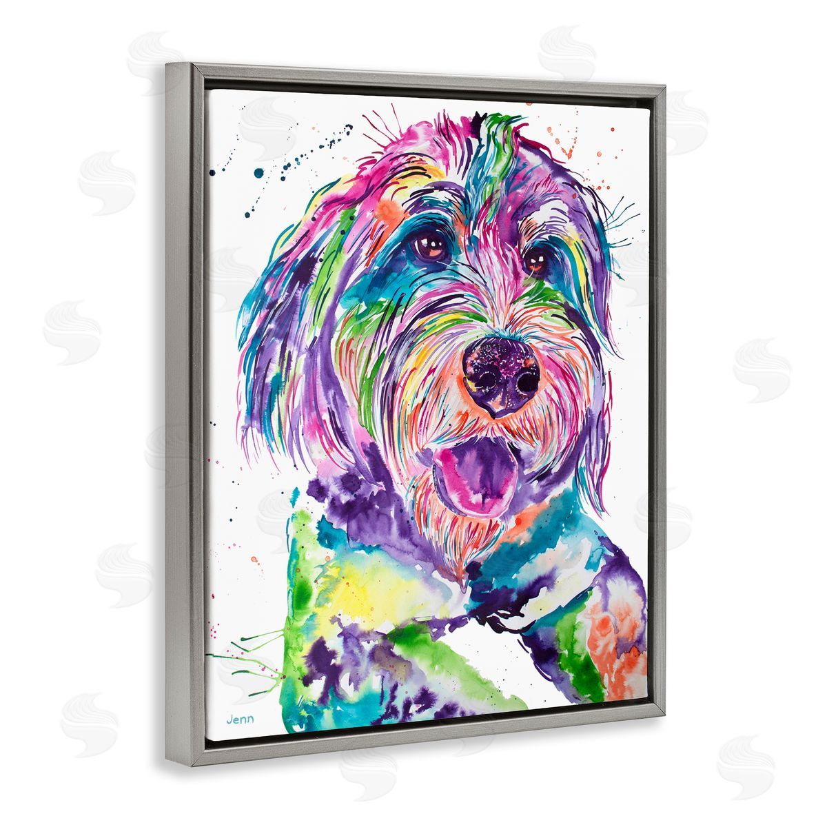 Jen Seeley Smiling Terrier Modern Vivid Dog