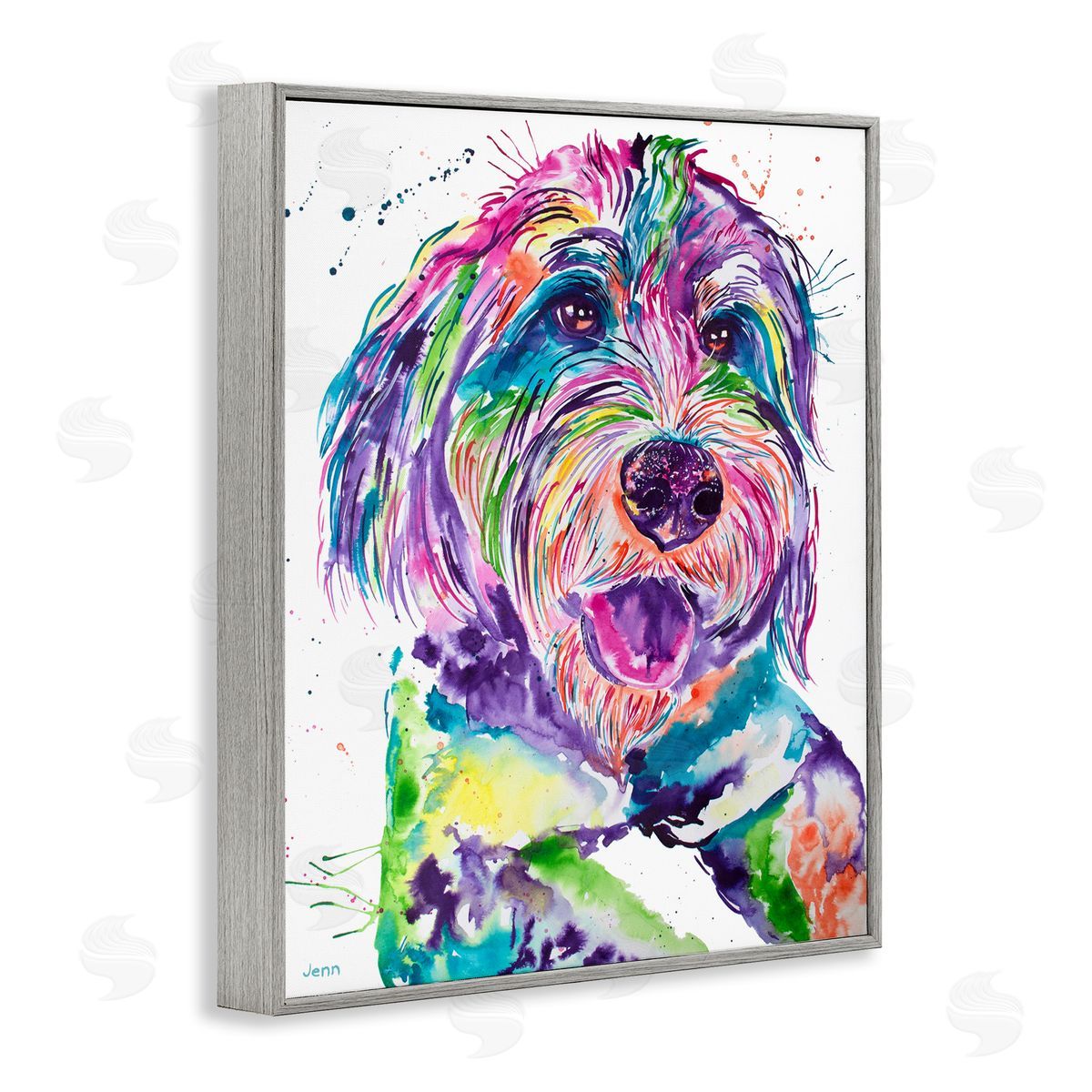 Jen Seeley Smiling Terrier Modern Vivid Dog