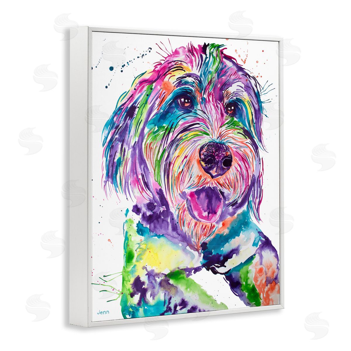 Jen Seeley Smiling Terrier Modern Vivid Dog