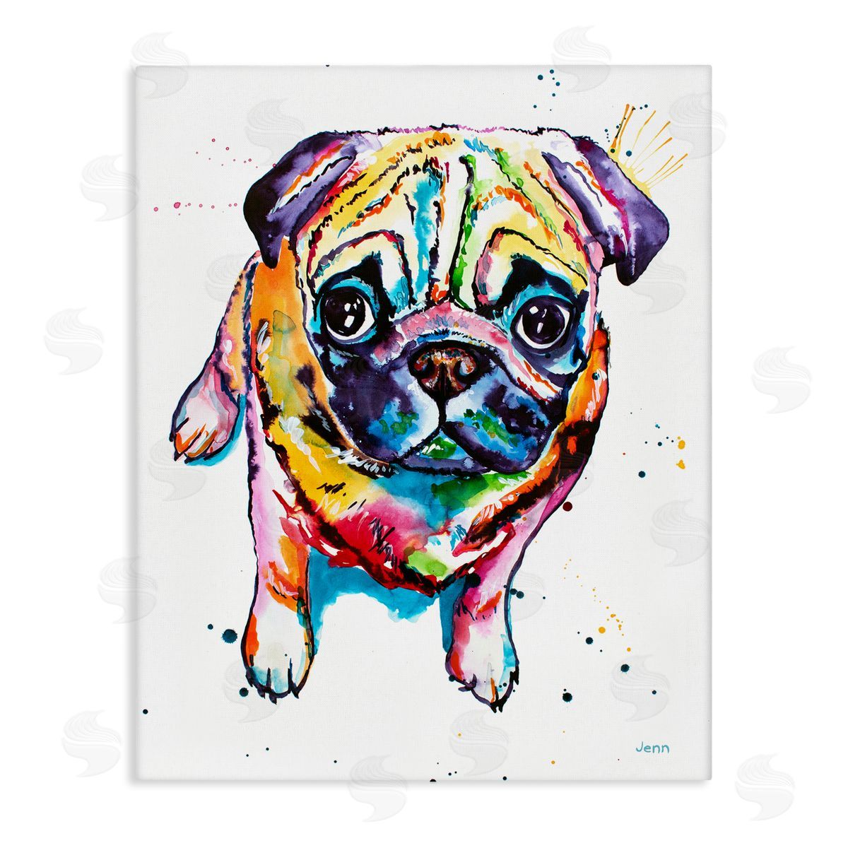 Jen Seeley Fun Hued Pug Puppy Animal