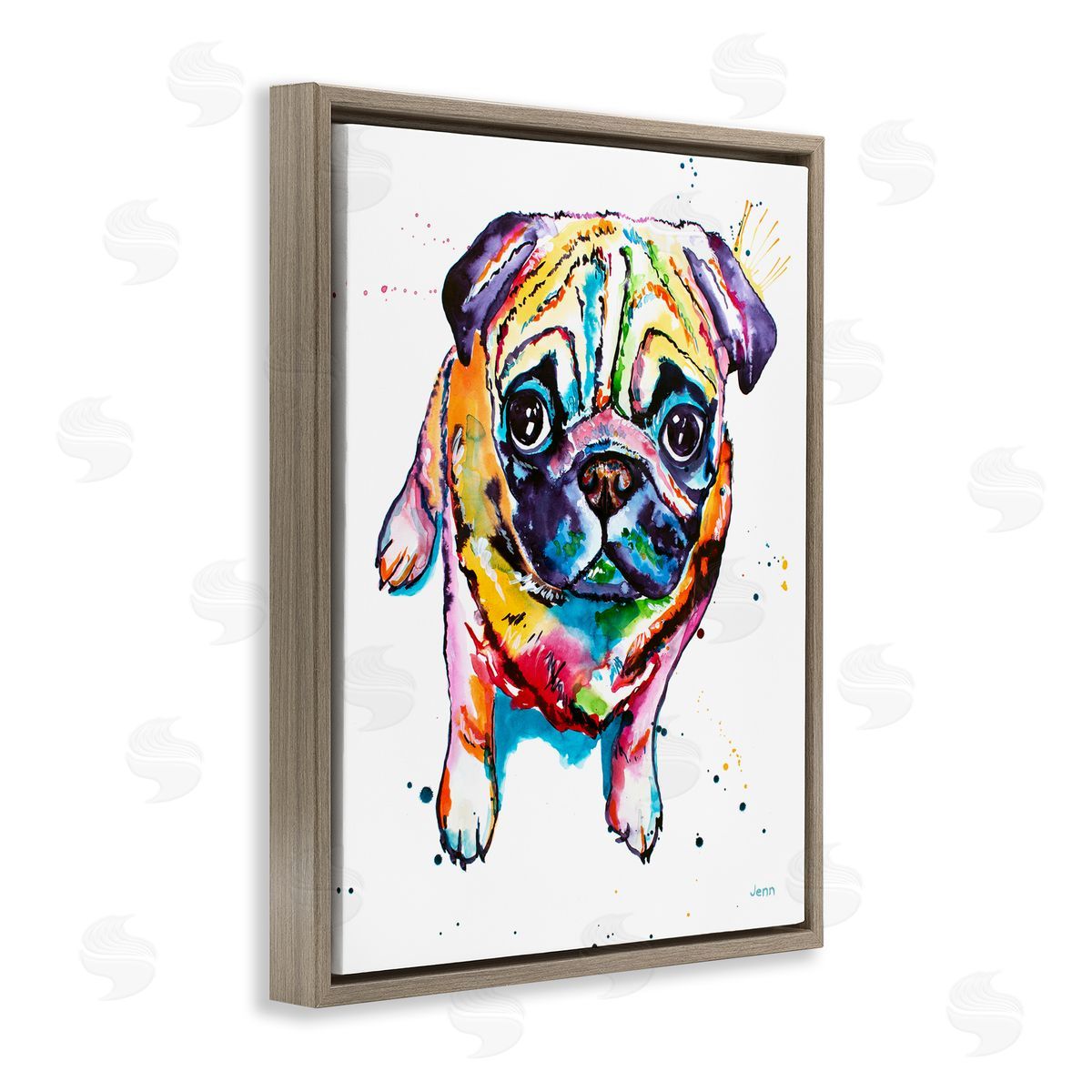 Jen Seeley Fun Hued Pug Puppy Animal