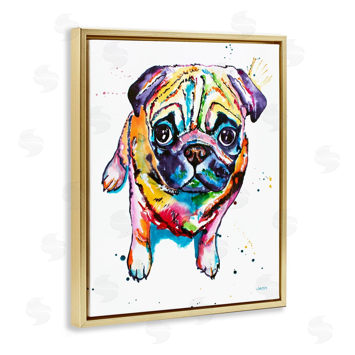Jen Seeley Fun Hued Pug Puppy Animal