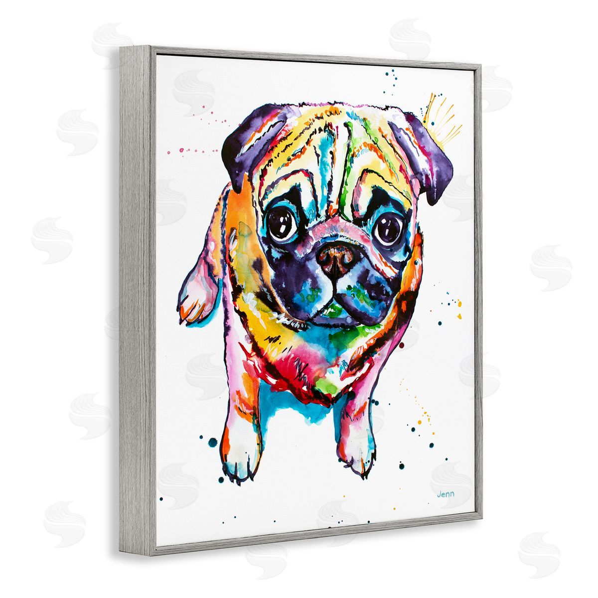 Jen Seeley Fun Hued Pug Puppy Animal