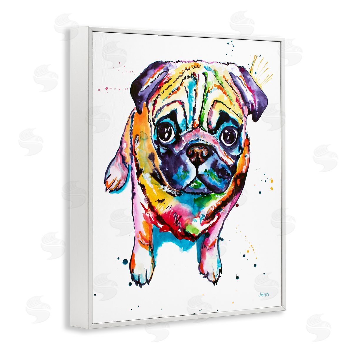 Jen Seeley Fun Hued Pug Puppy Animal