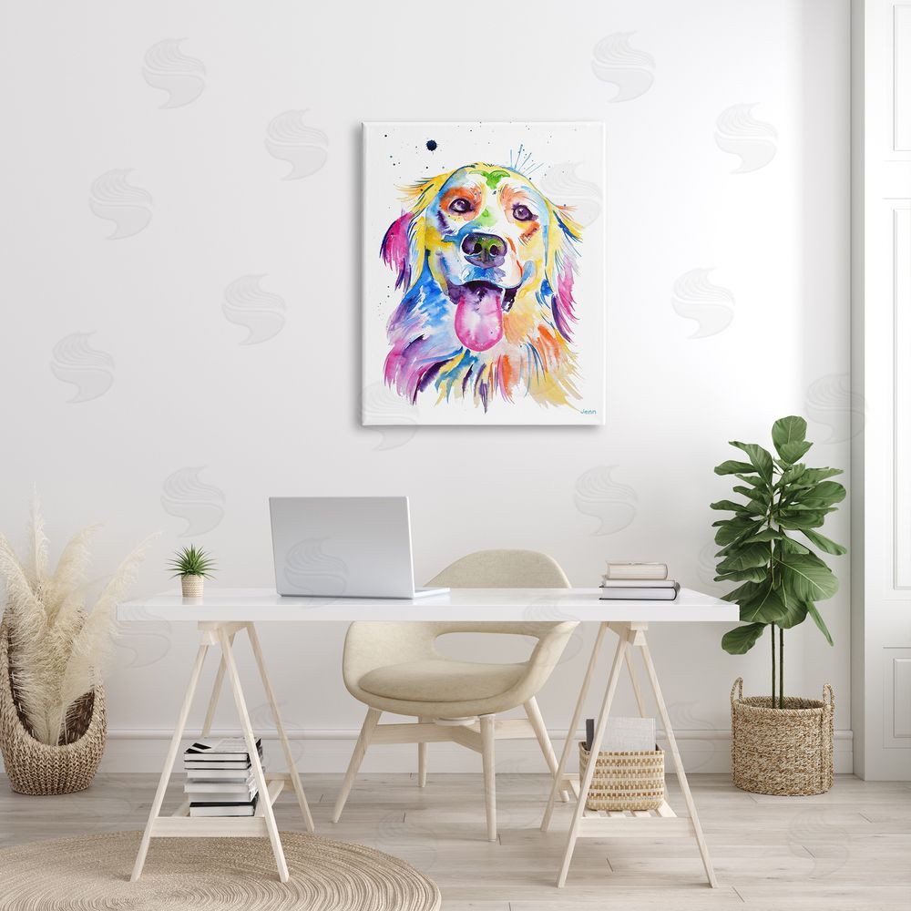 Jen Seeley Watercolor Style Happy Dog Face