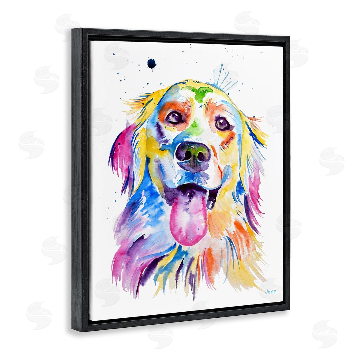 Jen Seeley Watercolor Style Happy Dog Face