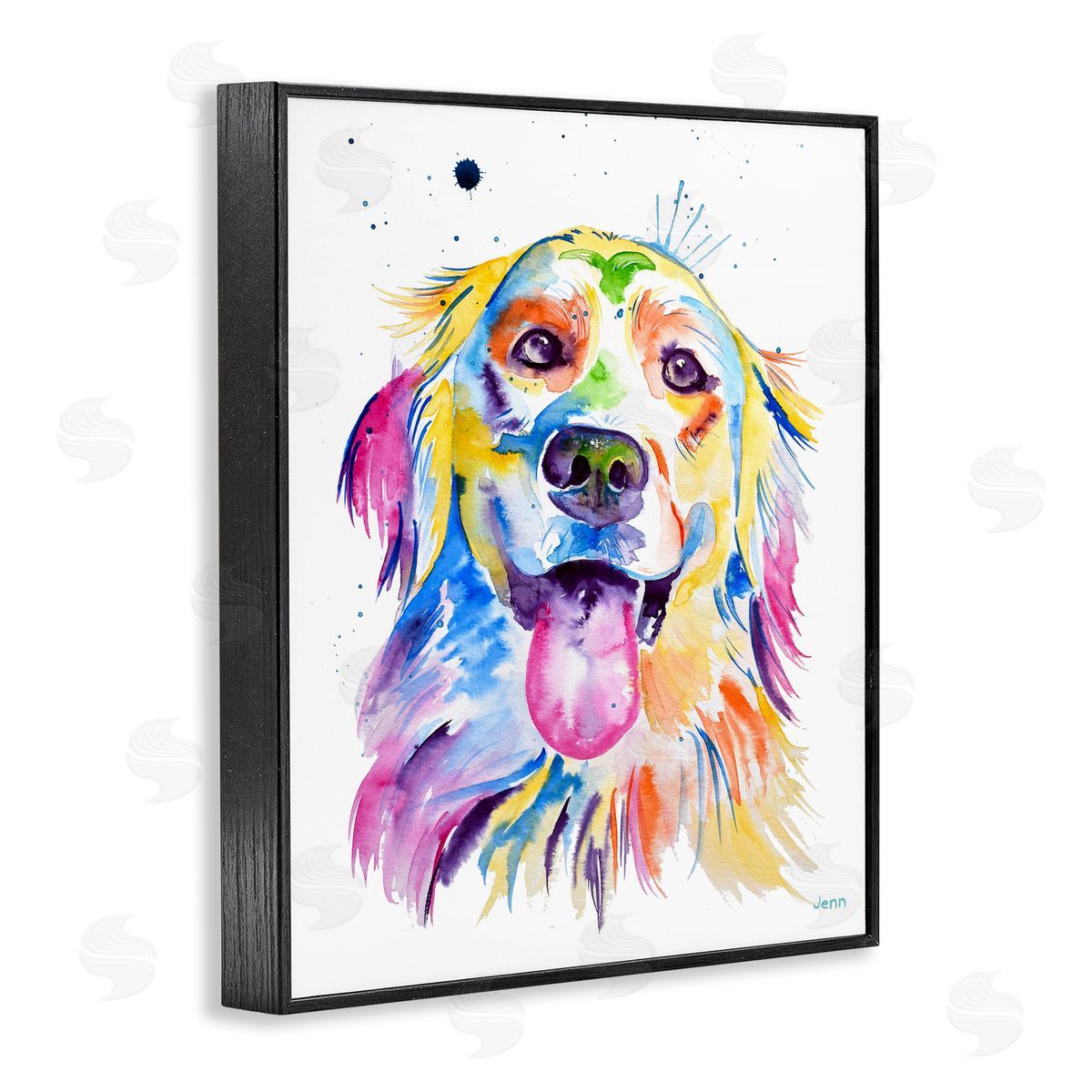 Jen Seeley Watercolor Style Happy Dog Face
