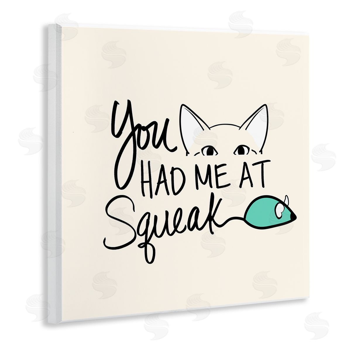 SunDance Group LLC You Had Me At Squeak Peeking Cat Wooden Wall Plaque Art Print