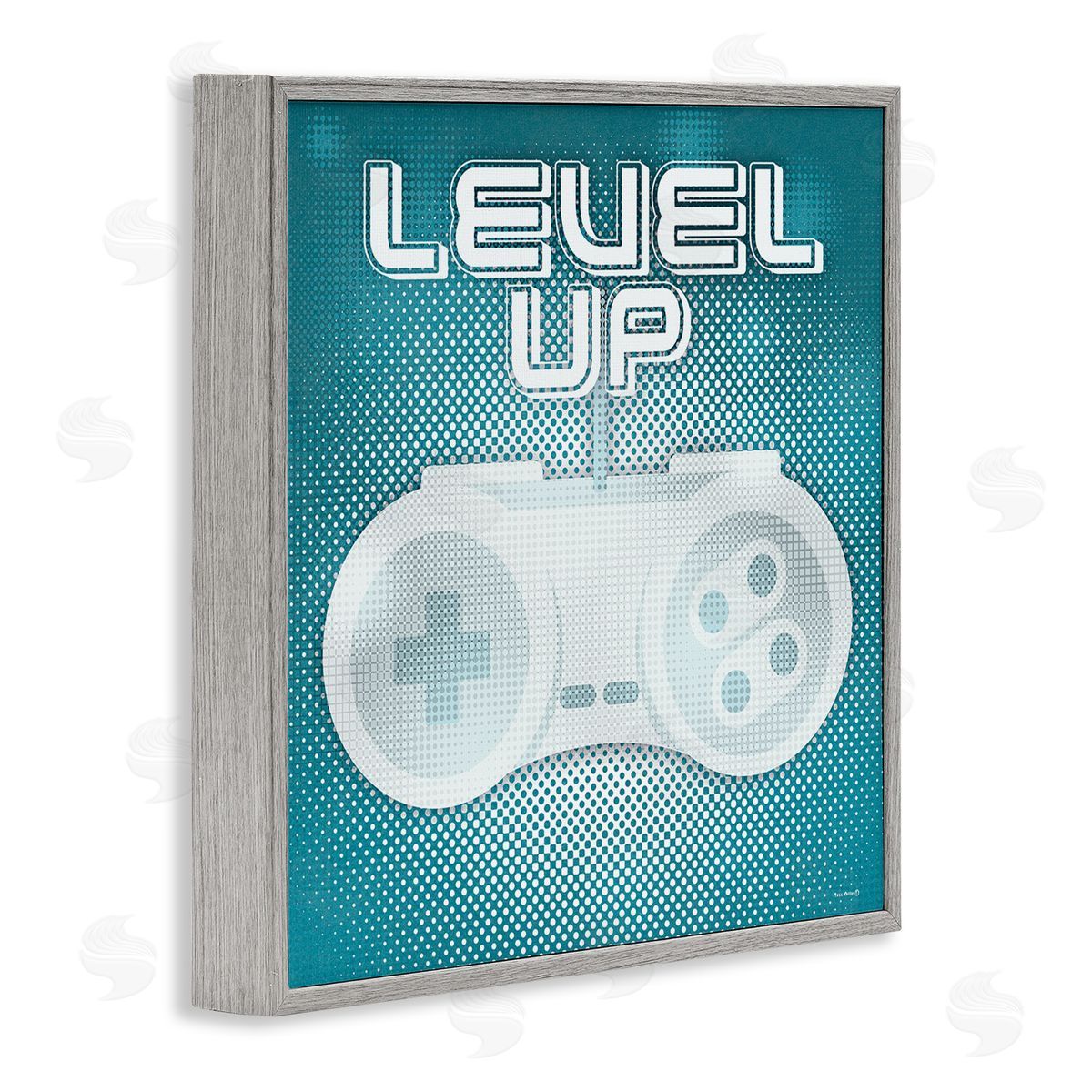 Yass Naffas Designs Level Up Vintage Controller  Gray Framed Glicee Wall Art Print