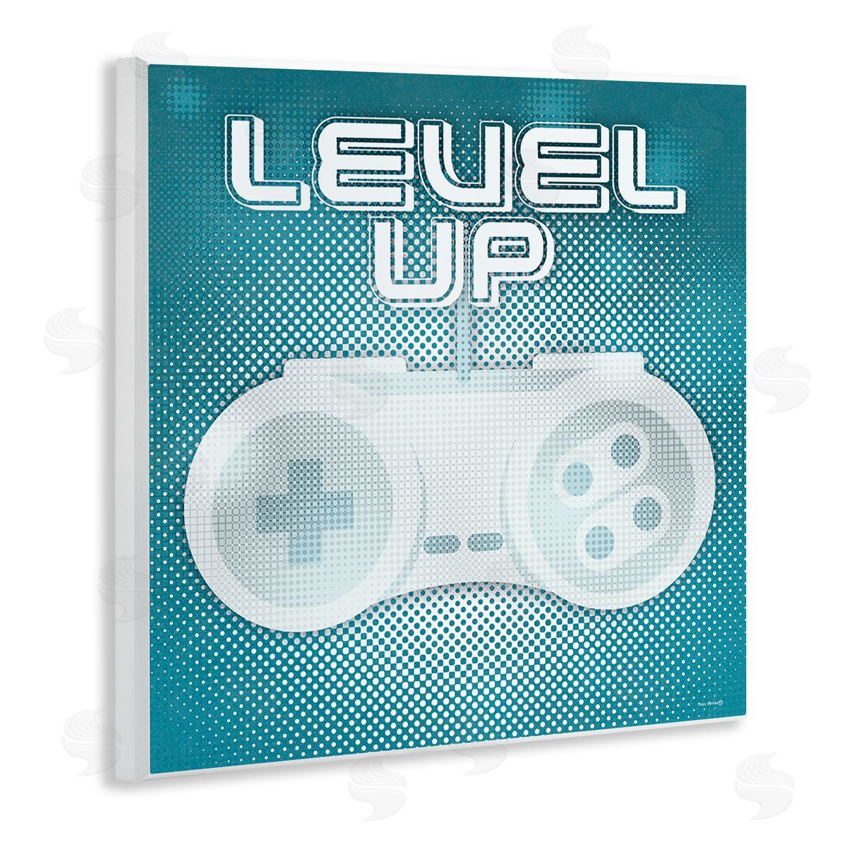Yass Naffas Designs Level Up Vintage Controller  Wooden Wall Plaque Art Print
