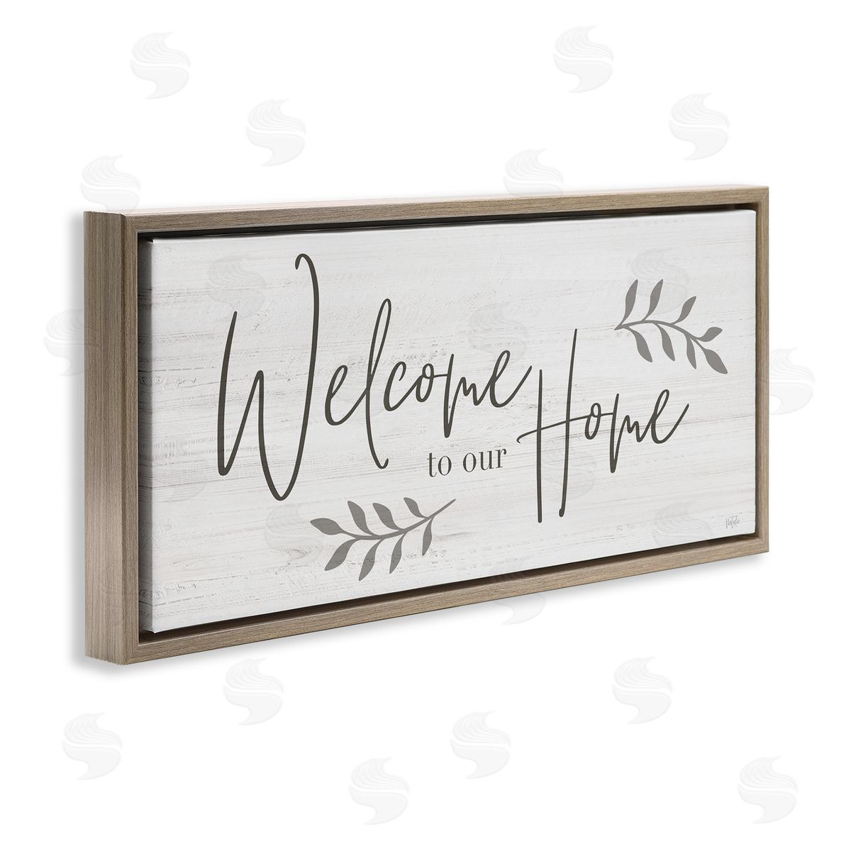 Welcome To Our Home Country Sign Brown Floating Frame Canvas Wall Art, Home Decor by Natalie Carpentieri