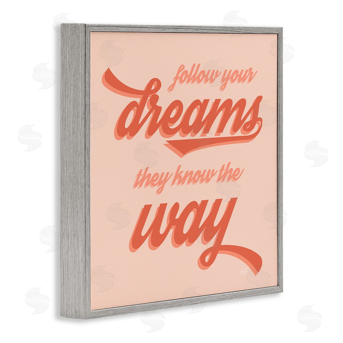 Natalie Carpentieri Follow Your Dreams They Know The Way Phrase Gray Framed Glicee Wall Art Print