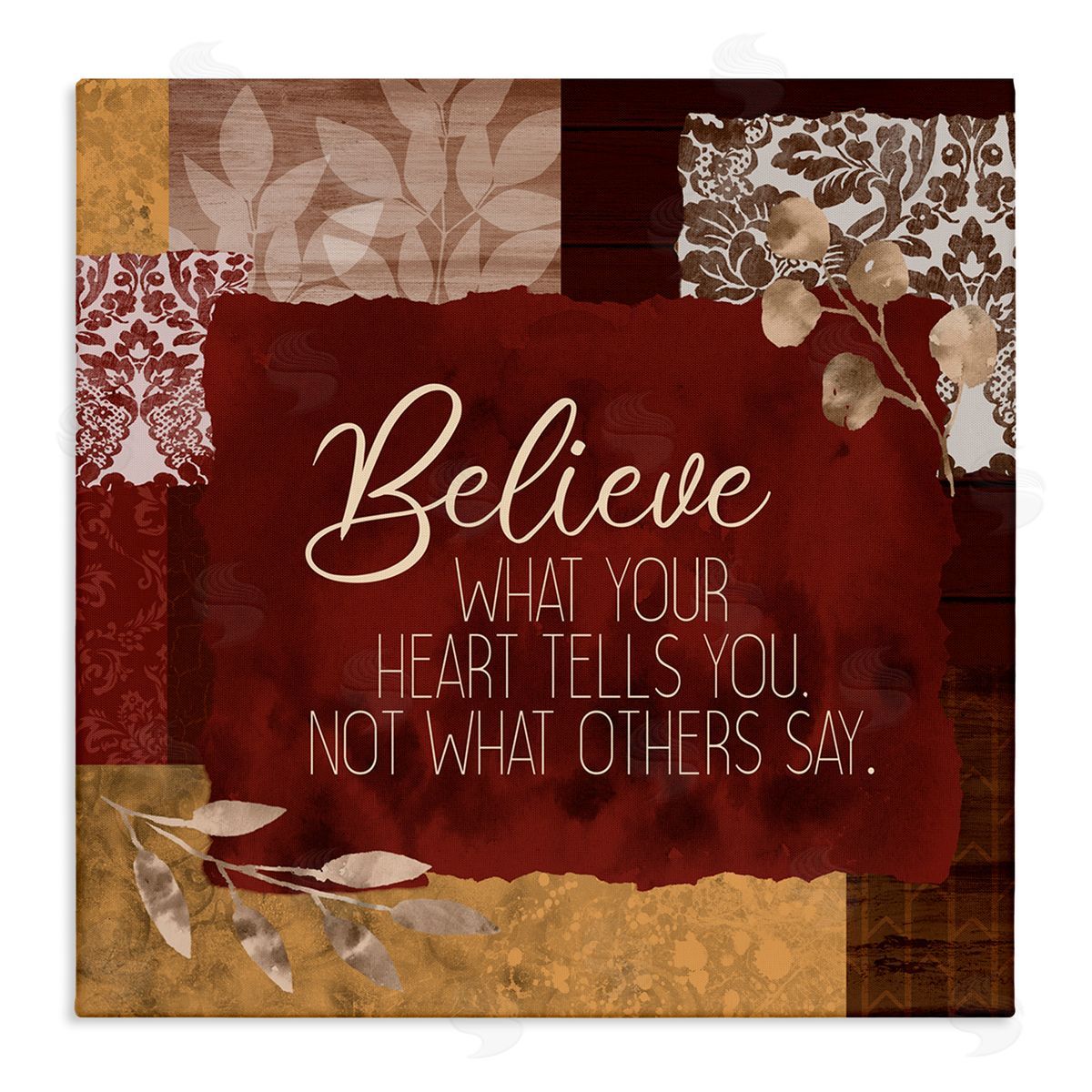 Kim Allen Believe What Your Heart Tells You Collage Stretched Canvas Wall Art Print
