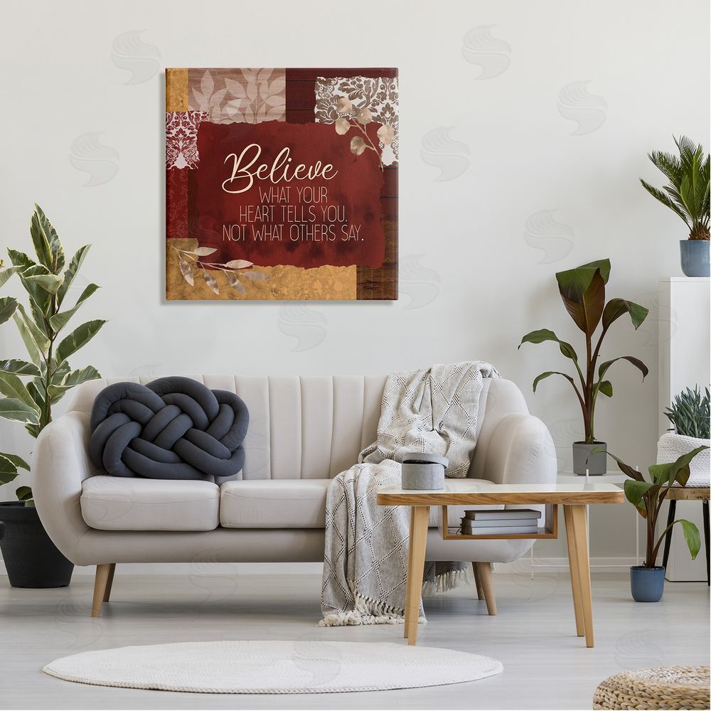 Kim Allen Believe What Your Heart Tells You Collage Canvas Wall Art in Room