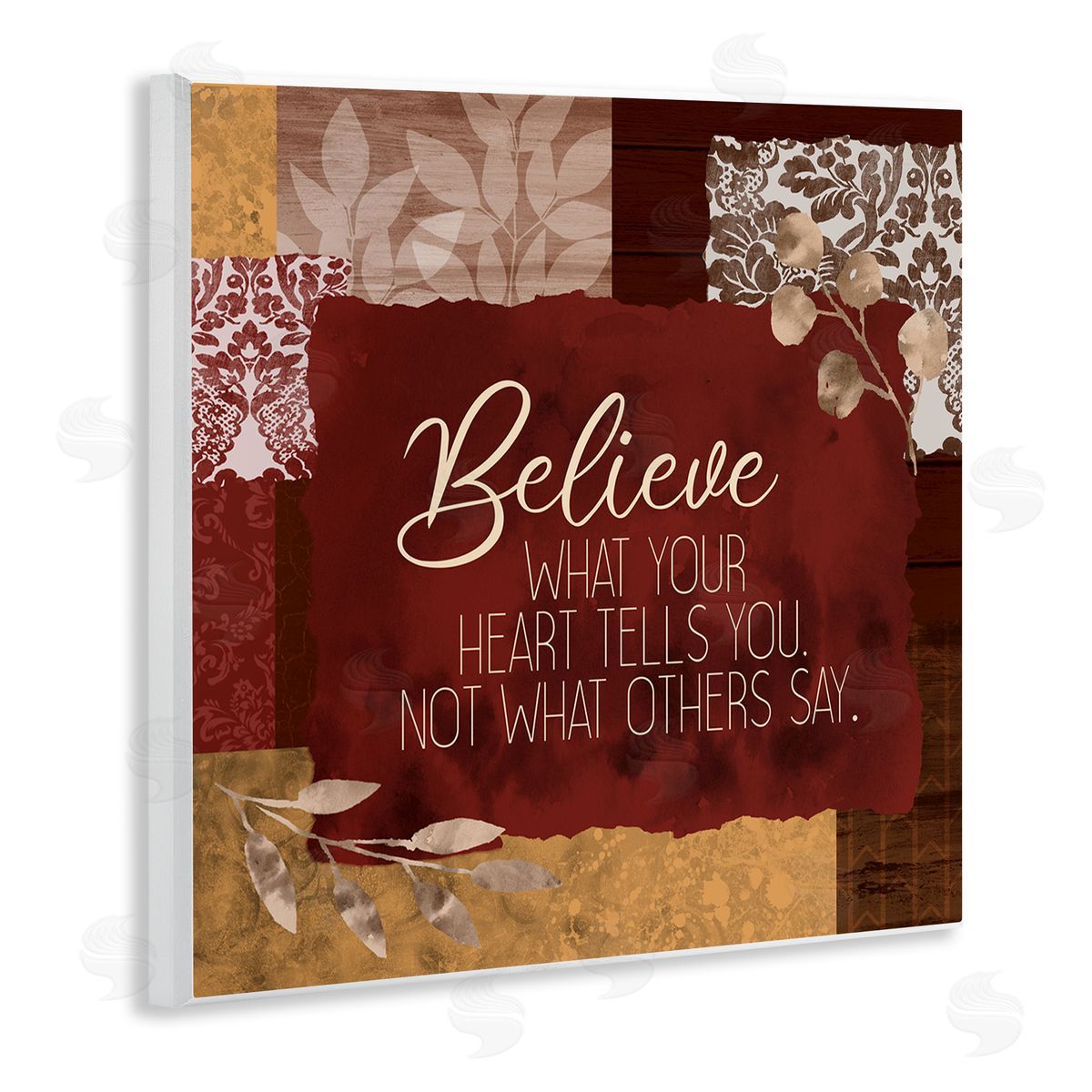 Kim Allen Believe What Your Heart Tells You Collage Wooden Wall Plaque Art Print