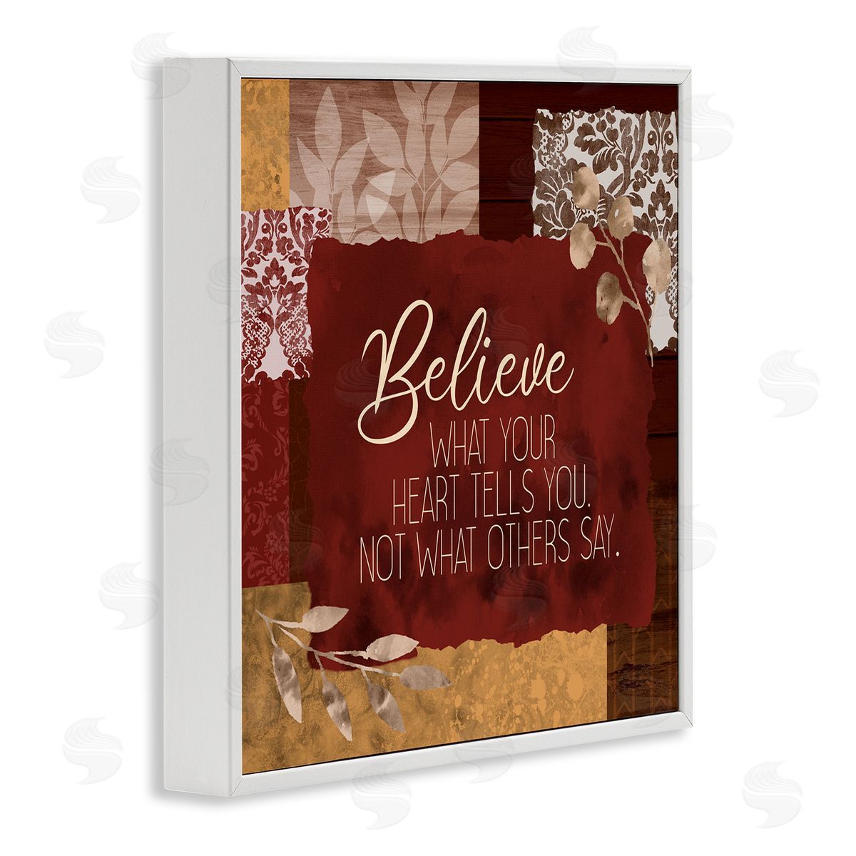 Kim Allen Believe What Your Heart Tells You Collage White Framed Glicee Wall Art Print