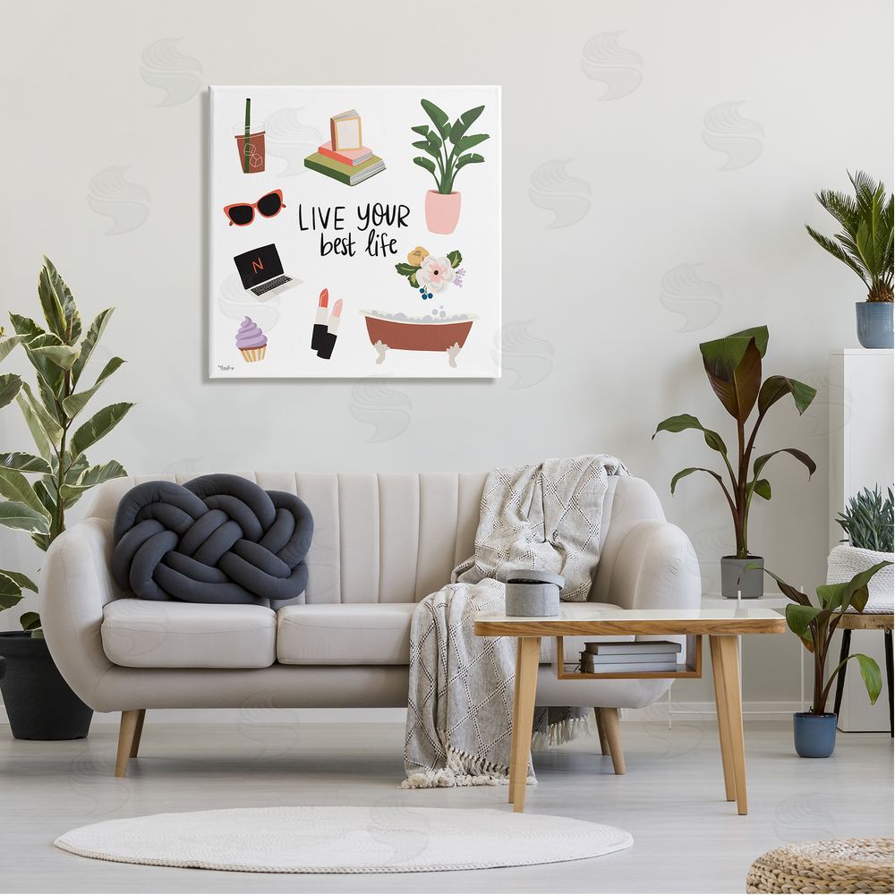 Gigi Louise Live Your Best Life Phrase Canvas Wall Art in Room