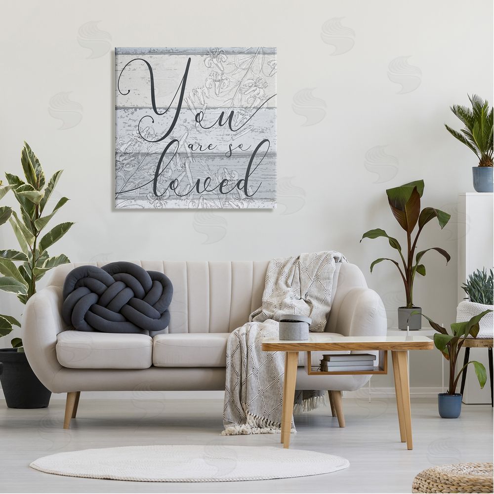 Stupell Studio You Are So Loved Country Florals Canvas Wall Art in Room