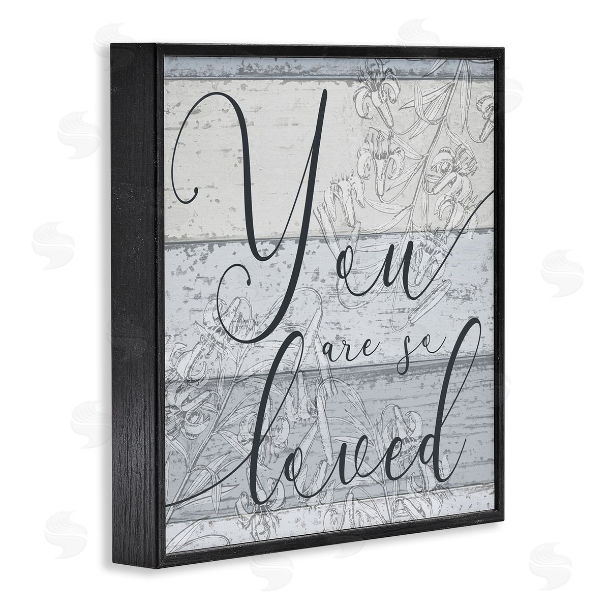 Stupell Studio You Are So Loved Country Florals Black Framed Glicee Wall Art Print