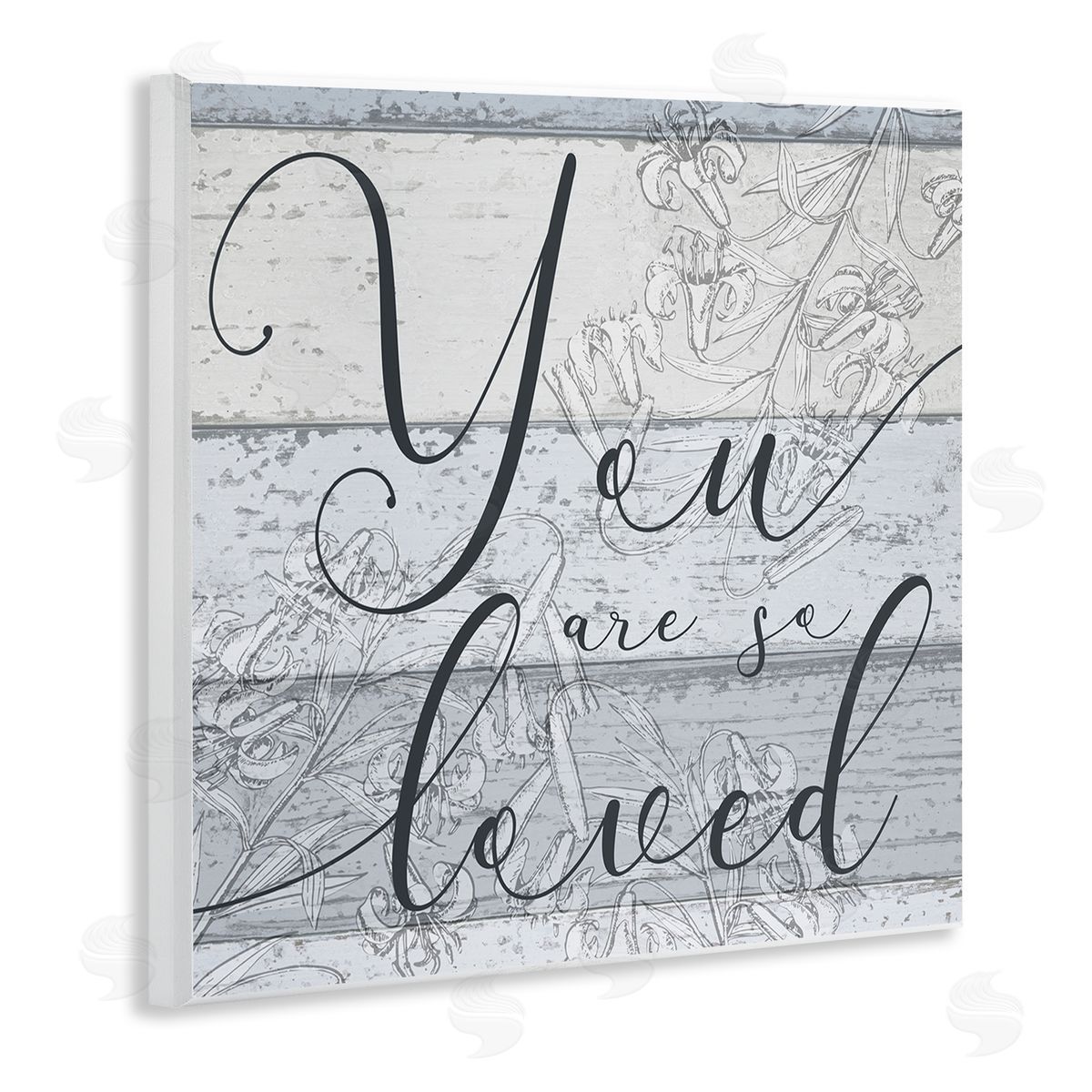 Stupell Studio You Are So Loved Country Florals Wooden Wall Plaque Art Print