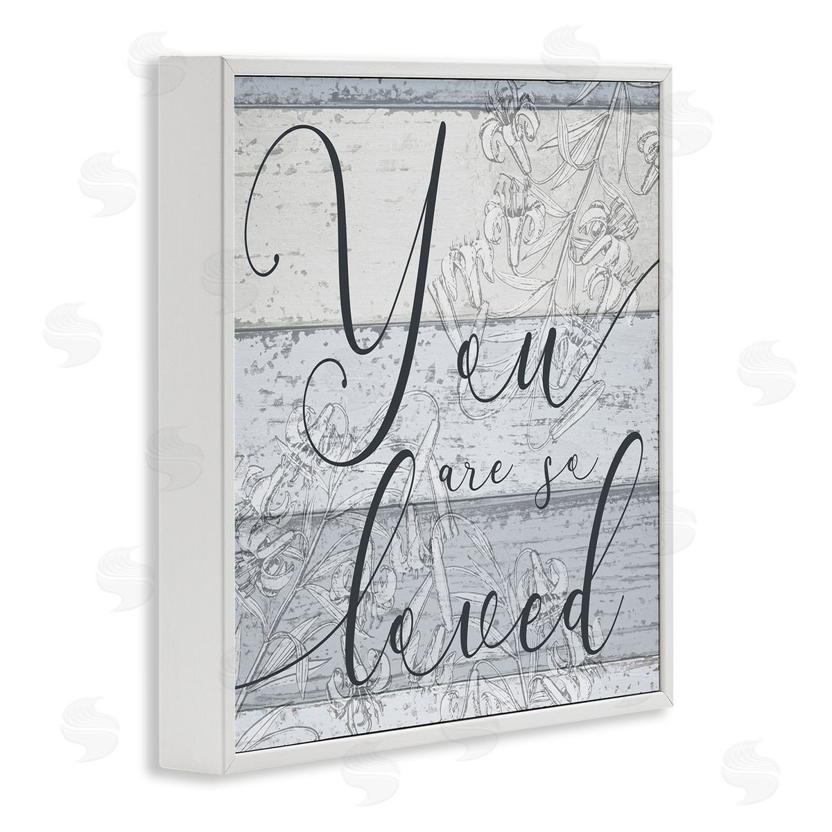 Stupell Studio You Are So Loved Country Florals White Framed Glicee Wall Art Print