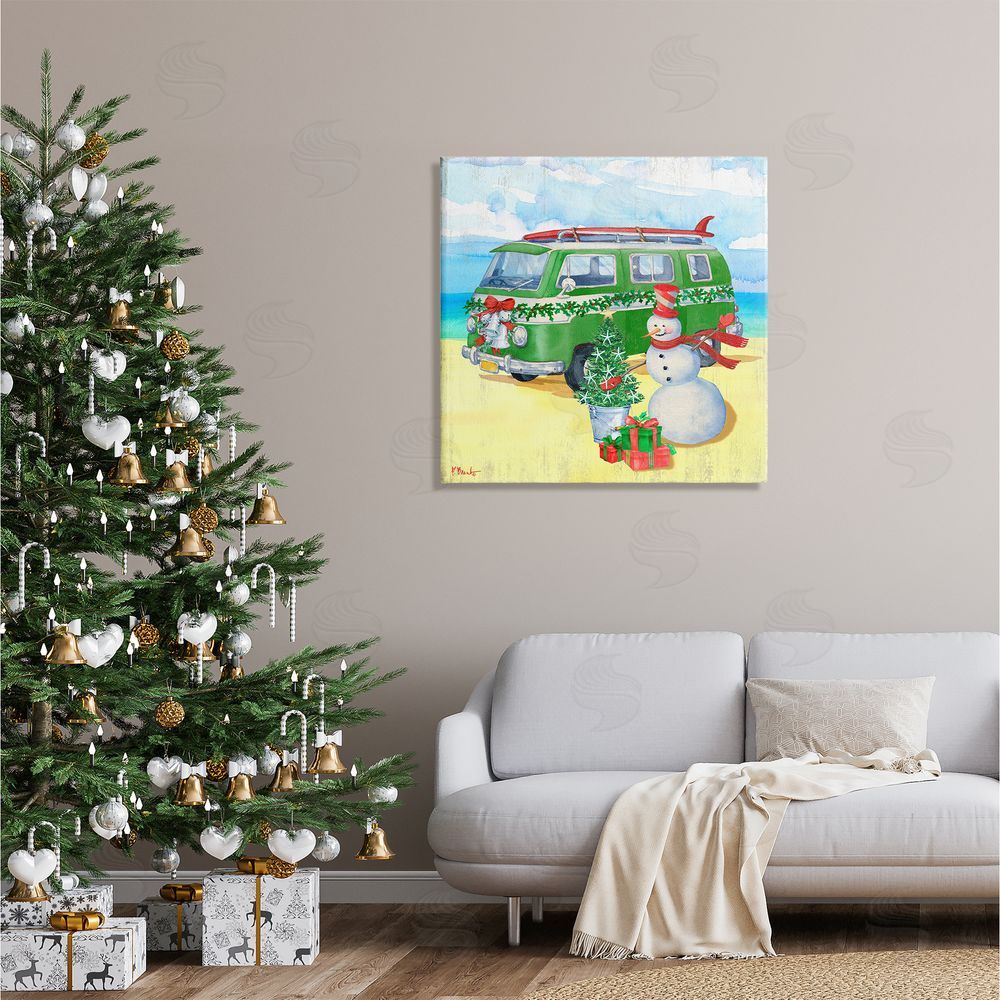 Paul Brent Nautical Christmas Holiday Beach Canvas Wall Art in Room
