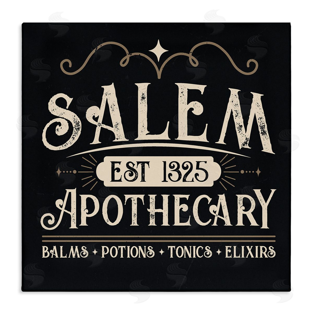 Angela Nickeas Salem Apothecary Vintage Witch Sign Stretched Canvas Wall Art Print