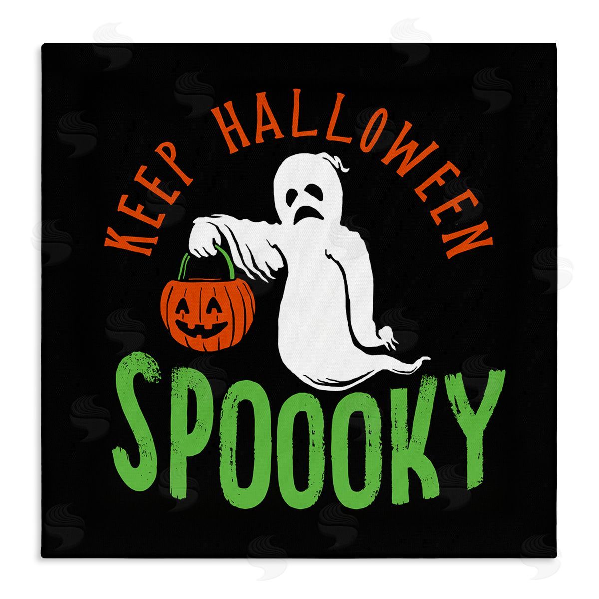 Buck Wear Keep Halloween Spooky Trick Or Treat Ghost Stretched Canvas Wall Art Print