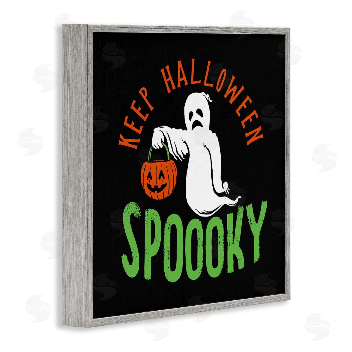 Buck Wear Keep Halloween Spooky Trick Or Treat Ghost Gray Framed Glicee Wall Art Print