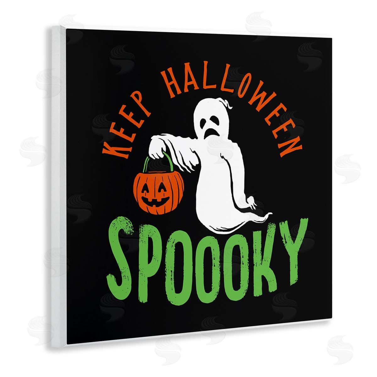 Buck Wear Keep Halloween Spooky Trick Or Treat Ghost Wooden Wall Plaque Art Print